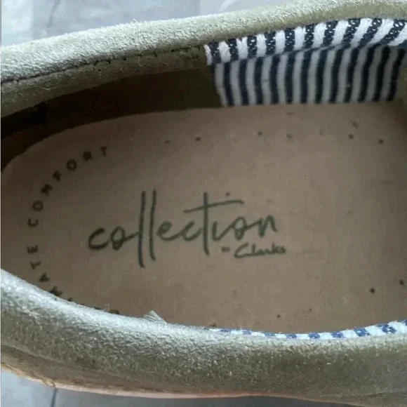 Clarks Womens  NuBuck Leather  Lace-Up Sneakers -Marie Mist NWOT Sz  8.5 - Picture 4 of 4